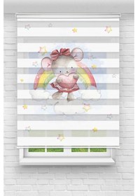 Resim Perdecizade Enxboy Kalpli Fare Dijital Baskılı Zebra Perde-cocuk Odası-stor Perde Pz-926 Renkli 