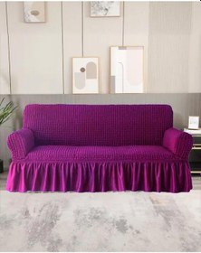 Resim StarMall Bürümcük Koltuk Örtüsü Kanepe Örtüsü 3lü Bir Adet Mor 