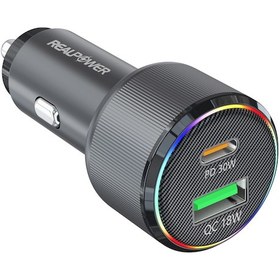 Resim Realpower 48w Hızlı Araç Şarjı + Type-c Den Type-c Kablo Rp-cc48w Siyah 