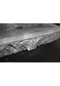 Resim Gri Mermer Saray Işlemeli Lavabo 