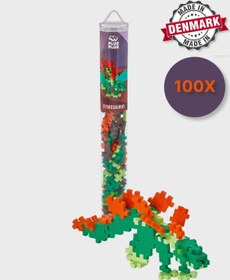 Resim Plus - Plus Minecraft Temalı Silindir Kutuda Stegosaurus Lego Yapı Oyuncağı 100 Parça 4093 