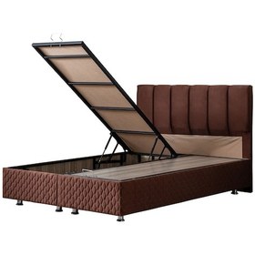 Resim Setaymobilya Baza, Tetra Koyu Kahve Çift Kişilik Baza + Başlık, Mdf, Setay 