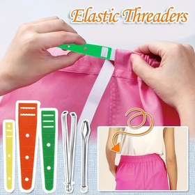 Resim Kapüşonlu Sweatshirtler & DIY Projeler için 5 Parça Dikiş Alet Seti - Elastik Bant Yedek Parça, Karışık Renklerde İpli Ayar Aletleri 
