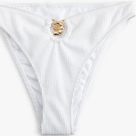 Resim Koton Astarlı Deniz Kabuğu Metal Aksesuarlı Düşük Bel Bikini Altı Beyaz 5sak00097mm Beyaz 