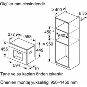 Resim Bosch CTL7181B0 Ankastre Tam Otomatik Kahve Makinesi 
