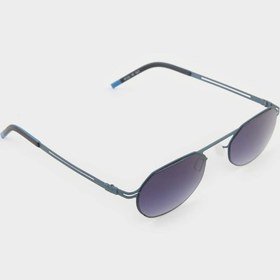 Resim Defacto Erkek Küçük Oval Gri Metal Çerçeve Füme Cam UV Güneş Gözlüğü F0494AXNS 