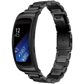 Resim Galaxy Uyumlu Gear Fit 2 - R360 Üç İnci Çelik Saat Kordonu İçin 