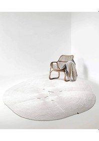 Resim Koza Halı Boulder El Örmesi Elips Beyaz Pamuklu Yıkanabilir Halı Kilim Balk Beyaz 