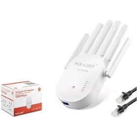 Resim Pix-link Wr60t 300mbps 6 Antenli Wifi Sinyal Güçlendirici Repeater Beyaz 