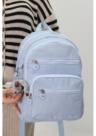 Resim Sevimli Peluş Figürlü Günlük Kadın Sırt Çantası Şık, Kullanışlı, Okula Ve Seyahate Uygun Buz Mavisi 