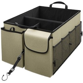 Resim Araba Katlanabilir Eldiven Saklama Kutusu Bagaj Düzenleyici Bej 