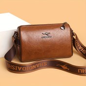 Resim Vintage Kadınlar için Ayarlanabilir Geniş Askılı Çapraz Vücut Çantası - Büyük Kapasiteli Omuz Çantası, Fermuar Kapatma ve Polyester Astar, Kahve/Koyu Kahverengi/Siyah Günlük Kullanım İçin 
