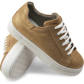 Resim Deery Hakiki Süet Altın Rengi Simli Sneaker Kadın Ayakkabı - Z1681Zaltc01 Altın 