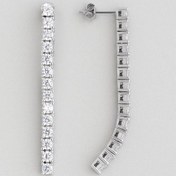 Resim Davet Şıklığı 18 Ayar Beyaz Altın Kaplama Gümüş Su Yolu Küpe 