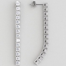 Resim Davet Şıklığı 18 Ayar Beyaz Altın Kaplama Gümüş Su Yolu Küpe 