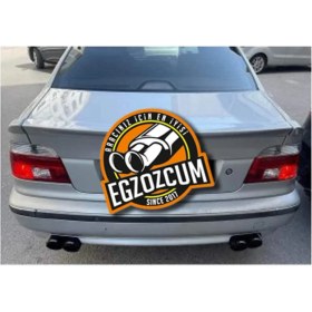 Resim Egzozcum 76 mm Çiftli Sağ Içi Krom Karbon Kaplama Egzoz Eksoz Ucu - - 