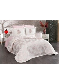 Resim Palmiye 7 Parça Şönil Pike Takımı Krem - Pudra Krem Pudra 