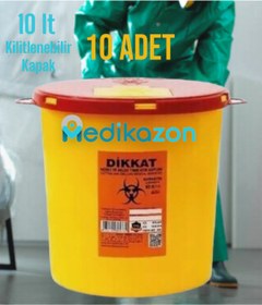 Resim Medikazon Tıbbi Atık Kovası 10 Lt X10 Adet (sert Plastik) 