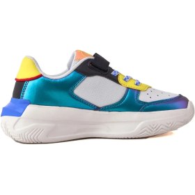 Resim SİYAH KIZ TREND RENKLİ TABANLI CIRT CIRTLI ÇOCUK SNEAKER 