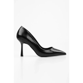 Resim Shoeberry Kadın Vague Siyah Cilt Stiletto 