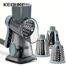 Resim KEOUKE Çok Fonksiyonlu Peynir ve Sebze Rendeleyici Kapaklı - Dayanıklı Plastik, Keskin Rendeleme Yüzeyi, Mutfak Kullanımı İçin İdeal, Kahvaltı, Brunch ve Mor İçin Peyniri Mükemmel Bir Şekilde Rendeler 