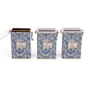 Resim Evle Dikdörtgen Kilitli Saklama Kabı 75x100x150 3 lü Set, Azulejos TCS 