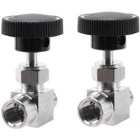 Resim Vkemall 304 Paslanmaz Çelik Akış Kontrolü İğne Valfi, 1/4" İç/dış Dişli, 2 Adet Yüksek Basınç Kapatma Valfi 