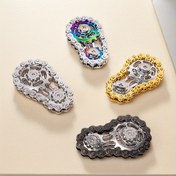 Resim Paslanmaz Çelik Bisiklet Zinciri Parmak Ucu Jiroskopu - CNC İşlenmiş Dişli Tasarımı Rahatlatıcı Oyuncak, Konsantrasyon için Sessiz Fidget Spinner, Karışık Renkler Endüstriyel Masa Dekoru ve Ofis ve Ev Kullanımı için Anksiyete Yardımcısı, Ofis Masa Aksesuarları | Modern Masa Aksesuarı | Hassas Mühendislik, Ofis Masa Aksesuarları 