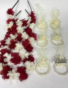 Resim Limelia Bordo Lazer Çiçekli 6 Adet Nedime Tacı ve Hediyelik Çocuk Tacı 6 Adet 