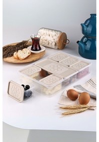 Resim Mithra Life 8 Adet Krem Kapaklı Kahvaltılık Seti Saklama Kabı Mıt1164 Krem 