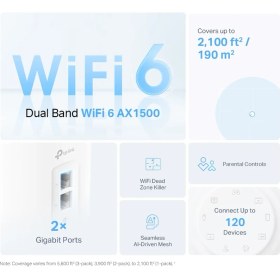 Resim TP-Link Deco X10 (2-Pack) | Wi-Fi 6 Mesh Sistemi | AX1500 Mbps Hız | Fiber Uyumlu | Çift Bant | Gigabit Port | 120 Cihaz | 360 m² Kapsama Alanı | WPA3 | Mobil Uygulama ile Kolay Kurulum 