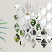 Resim 10-Lu Boho Tarzı 3D Akrilik Ayna Duvar Sıkıştırmaları, Oval Yaprak Su Damlası Tasarımı, Parlak Son, Kendinden Yapışkan Seramik Yüzey Süslemeleri, Salon, Banyo, Ev, Ofis Dekoru için 