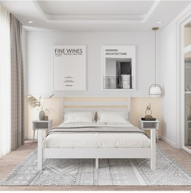 Resim Urban Model Beyaz Renk Çam Ahşap Karyola-32 140 x 200 