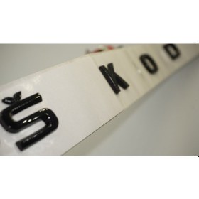 Resim Skoda Bagaj Yeni Nesil Uzun Parlak Siyah Abs 3m 3d Yazı Logo Amblem 