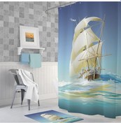 Resim Zethome Tropik Ship Banyo Duş Perdesi Tek Kanat 1X180X200 