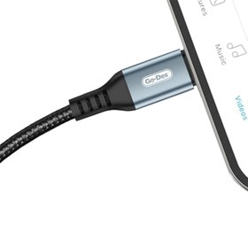Resim Go Des GD-UC595 Biyonik Terminal Tasarım PD20W Lightning to Type-C & Lightning to USB-A Kablo - Siyah 