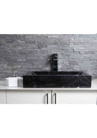 Resim Toros Siyahı Yay Mermer Lavabo 