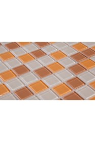 Resim maycollection Kristal Cam Mozaik Kahve Beyaz Açık Kahve ( 1 M2 ) 1 Kutu = 1 M2 Fiyatıdır 