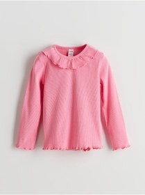 Resim LC Waikiki LCW Kids Ekru Bisiklet Yaka Kurdele Detaylı Kız Çocuk Bluz 2'li 