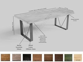 Resim NTConcept Blu Doğal Ahşap Yemek Masası - AMZ-maym113n (85 x 200 cm) 