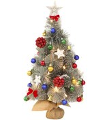 Resim Suntek Işıklar Pencere Dekorasyonu Ile 23.6" Masa Üstü Yapay Yılbaşı Ağacı 