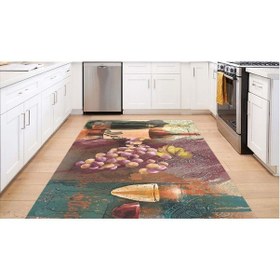 Resim Piksel Halı Şişe Desenli Dijital Baskı Mutfak Halı Çok Renkli 