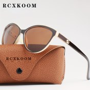 Resim RCXKOOM Kadınlar İçin Kedi Gözü Moda Gözlük Koruma, Kaplumbağa Kabuğu Çerçevesi ve Altın Detaylı, Sürüş ve Balıkçılık için Kılıf & Mikrofiber Bez Dahil, Şık Tasarım, Yüksek Kaliteli Lensler, Lüks Gözlük Paketi 