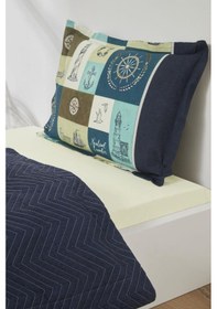 Resim Özdilek Nautical Traveler Tek Kişilik Kapitone Nevresim Takımı Mavi 