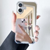 Resim Lüks Ayna Tam Paket Anti-Düşme Kalpler Desenli Telefon Kılıfı iPhone 16 15 14 13 12 11 Pro Max XS XR 7 8 SE JD1 için 