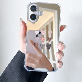 Resim Lüks Ayna Tam Paket Anti-Düşme Kalpler Desenli Telefon Kılıfı iPhone 16 15 14 13 12 11 Pro Max XS XR 7 8 SE JD1 için 