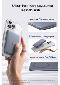 Resim Baseus Picogo 0.3'' Ultra İnce 5000mah Magsafe Kablosuz Powerbank, Bej Bej 