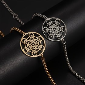 Resim 1pc Paslanmaz Çelik Metatron Küpü Kolye Kadınlar Için, Büyük Melek Gündüz Kolye Erkekler Için, Şık Kutsal Geometri Amulet Mücevher Hediye. 