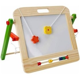 Resim Wood Ahşap Yazı Tahtası Beyaz Magnetli Ve Kara Tahta Masa Üstü 