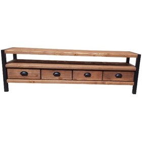 Resim Dogal Ahşap Masif Tv Ünitesi 